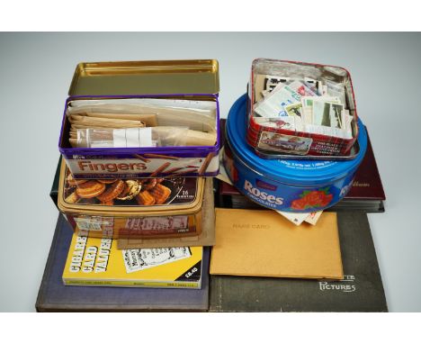 A large quantity of vintage cigarette and other promotional / collectors' cards, albums, a collectors' guide etc