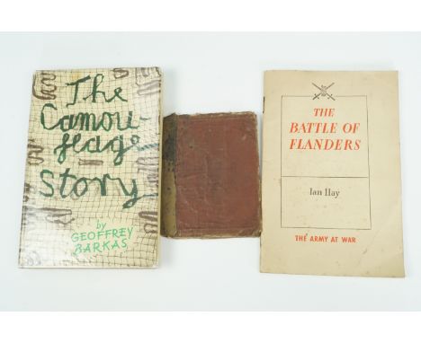A Second World War army Pay Book, together with Geoffrey Barkas' "The Camouflage Story", 1952, and Hay's "The Battle of Fland