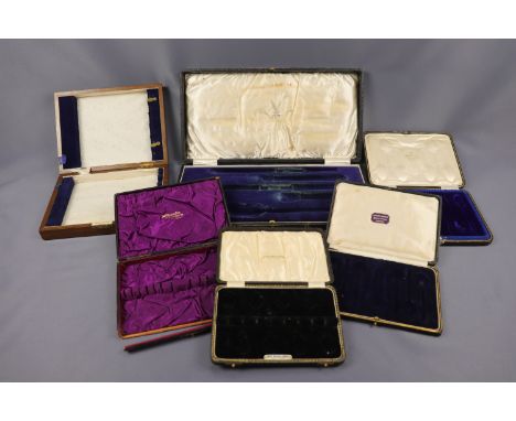 Sundry late 19th / early 20th Century cases for silver / electroplate flatware and one other carving set case