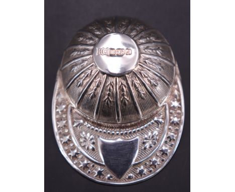 A Georgian style silver caddy spoon of jockey's cap form, Hugh Crawshaw, Sheffield, 1985