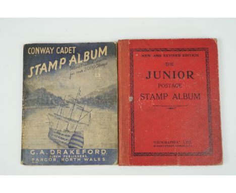 Vintage Junior and Conway Cadet stamp albums and stamps