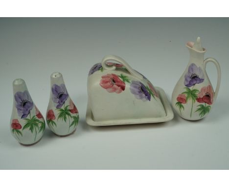 A Radford Pottery cheese dish and cruets