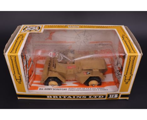 A Britains 9784 die-cast toy 8th Army Scout car in original carton