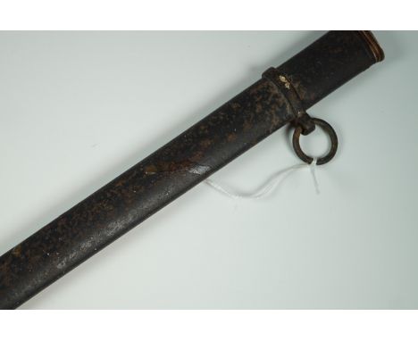 A military sword scabbard, (a/f)