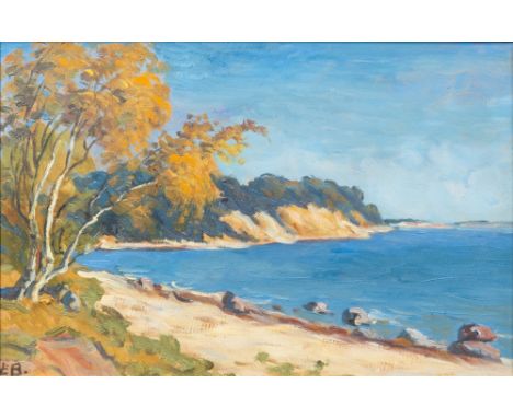 Elisabeth Büchsel (Stralsund 1867 - Stralsund 1957). Herbsttag auf Vilm. Öl/Karton. 31,5 x 49 cm. L. u. monogr. E. B., auf de