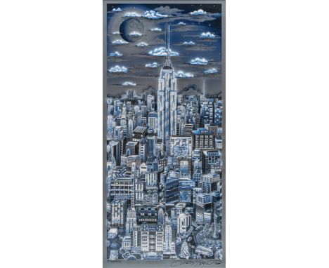 Charles Fazzino (New York 1955). Midnight in Manhattan. 2014. Giclée in mehreren Ebenen. 87,5 x 38,5 cm. R. u. handsign. Char