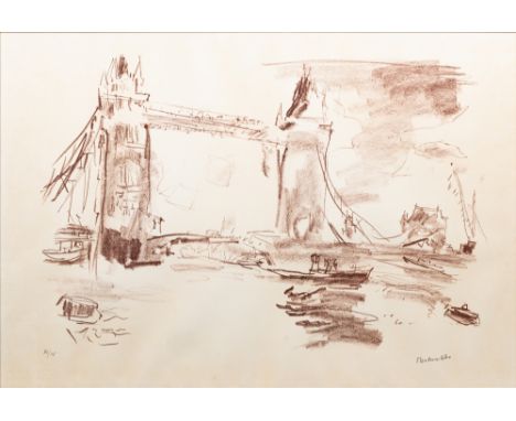 Oskar Kokoschka (Pöchlarn 1886 - Montreux 1980). Tower Bridge II. 1967. Lithographie. 62 x 90 cm. R. u. mit Bleistift sign. O