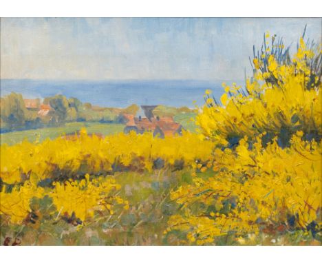 Elisabeth Büchsel (Stralsund 1867 - Stralsund 1957). Hiddensee in Blüte. Öl/Lw./Karton. 30 x 42 cm. L. u. monogr. EB.   - Pro