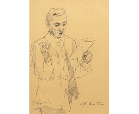 Lotte Laserstein (Preußisch Holland/Königsberg 1898 - Kalmar/Schweden 1993). Portrait eines Mannes bei der Lektüre. Bleistift