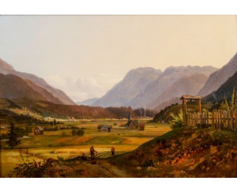 Louis Gurlitt (Altona 1812 - Naundorf 1897). Telemark. 1833. Öl/Holz. 22 x 30,5 cm. R. u. sign. und dat. L. Gurlitt 1833. Una