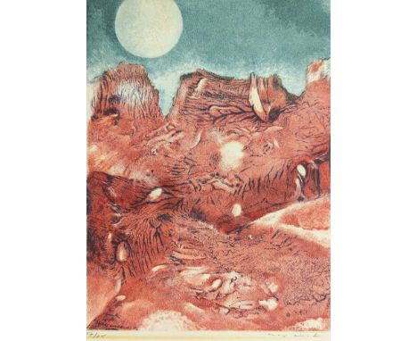 Max Ernst (Brühl bei Köln 1891 - Paris 1976). Les Malheurs des Immortels. 1960. Radierung und Aquatinta. 21,5 x 16 cm. R. u. 