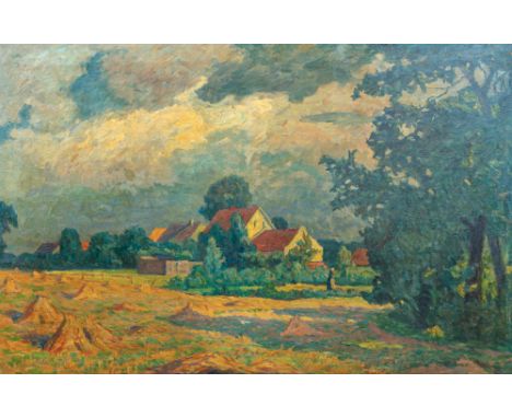 Ernst Eitner (Hamburg 1867 - Hamburg 1955). Nach einem Gewitter. Öl/Lw. 80 x 120 cm. R. u. sign. E. Eitner, auf dem Keilrahme