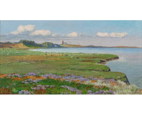 Magnus Weidemann (Hamburg 1880 - Keitum/Sylt 1967). Am Watt bei Keitum. 1943. Öl/Hartfaser. 42 x 77,5 cm. R. u. sign. und dat