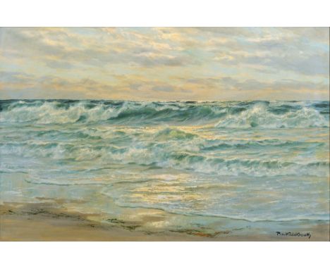 Patrick von Kalckreuth (Kiel 1898 - Starnberg 1970). Abend am Meer. Öl/Lw. 62,5 x 91 cm. R. u. sign. P. v. Kalckreuth.   - De