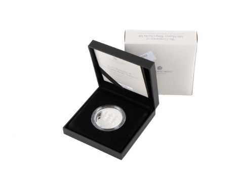 2023 Charles III silver proof Piedfort £5 pound coin.