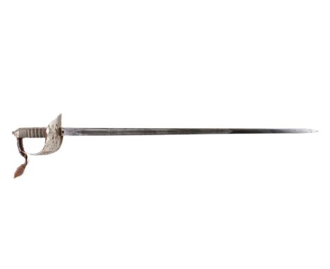 A George V Royal Engineers sword by Stuart & Stuart. The hilt pierced with the royal cipher and floral decoration, the blade 