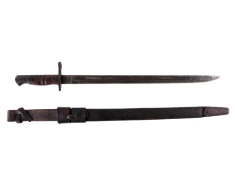 A British WWI Remington 1913 pattern bayonet. Dated October 1916, with X bend-test mark and two inspector's marks. Blade 42.6