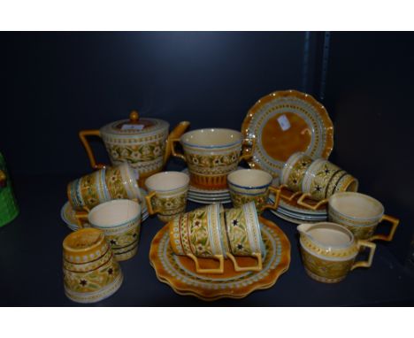 An arts and crafts part tea or coffee service by Linthorpe in a Christopher Dresser design
Condition Report 11 cups, hairline