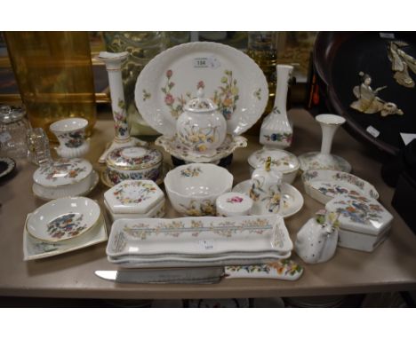A mixed collection of floral ceramics including Coalport, Wedgewood,Spode and Crown Derby, included are bowls, plates and tri