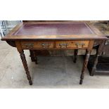An Edwardian walnut desk,