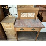 A satin walnut wash stand,