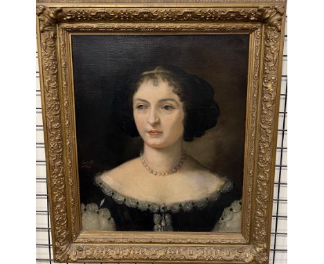 EstelleHead and shoulders portrait of a ladyOil on canvasSigned and dated 188655 x 45cm CONDITION REPORT: Relined