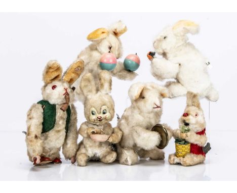 including a Max Carl hunting rabbit with pipe, gun and fox, original labels to rabbit and fox --9in. (23cm.) high including e