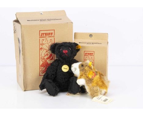 in original box —11in. (28cm.) high; and a Steiff yellow tag Ginny Guinea Pig in original box (2)