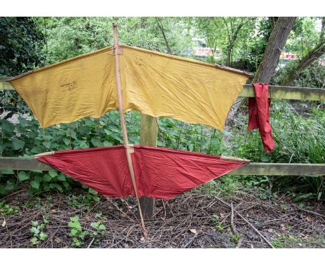1909 -1942, probably pre-war, yellow and red cloth wings, with original red cloth bag --59in. (150cm.) long; and a Steiff rep