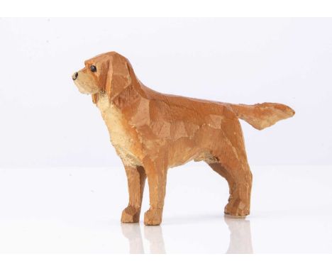 wooden painted light brown and golden —4in. (10cm.) long