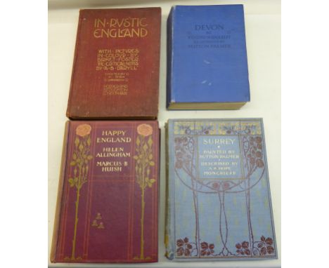 W Shaw Sparrow, "In Rustic England", 1906, illustrated by Helen Allingham; Marcus B Huish "Happy England" 1909, illustrated b