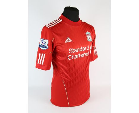 Liverpool Football club, Shelvey (No.33) Season shirt from 2011-2012, S/S. Match worn, game unknown. Provenance Kitman.