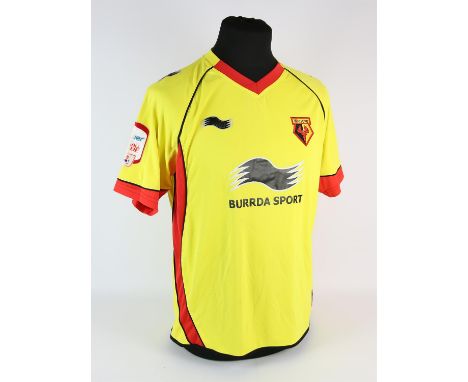 Watford Football club, Yeates (No.7) FA Cup 4th round shirt from 2011-2012, S/S. Match Worn (substitute) 27January 2012 Watfo