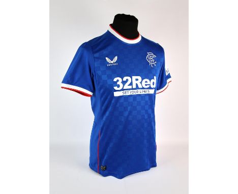 Glasgow Rangers Football club, Steven Davis (No.10) shirt from 2022, S/S. Bench Worn in friendly match 23 July 2022  Rangers 