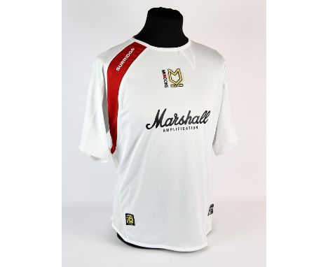 Mk Dons football club, Dyer (No.23) match worn shirt from 2006-2007 league cup 3rd round defeat to Spurs 5-0 on the 25th Octo