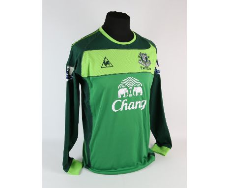 Everton Football club, Ján Mucha (No.1) bench worn 2010-201 season shirt, For their 1-1 draw to Spurs on the 23rd October 201