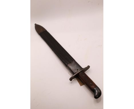 Unusual Brazilian M1908 pattern artillery short sword, in excellent condition complete with original scabbard. Serial no. 119