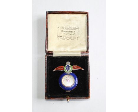WWII Bomber Command Aircrew Association Otto Grun Enamel pin wing brooch watch (non runner) in presentation boxSHIPPING £28.0