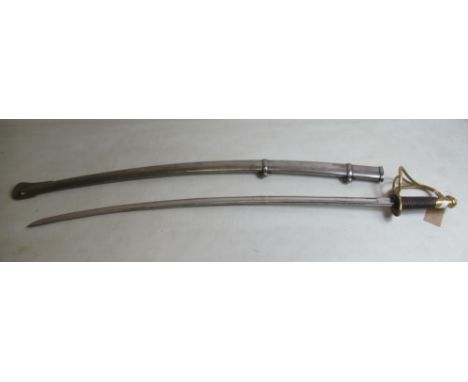 Quality copy of a US 1860 pattern light Cavalry sabre. Stamped US A D K 1862, serial number 12144. Made in Massachusetts. In 