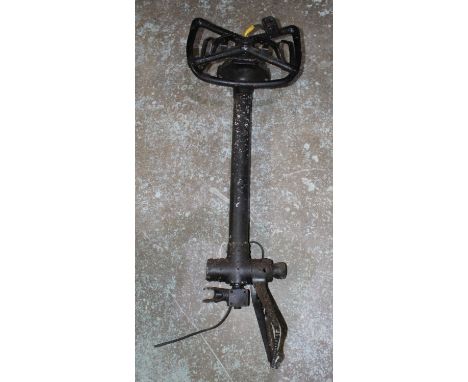 WWII Vickers Wellington bomber steering yoke. Complete full column with forward and back ratchet. 'Wheel' intact with port an