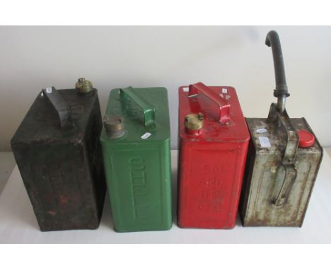 Four vintage petrol/motor oil cans, including Shell Motor Spirit and Valor Motor Oil (4)POA  https://www.bradleys.ltd/quotati