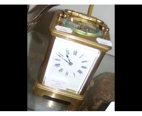 A 15cm high brass cased carriage clockCONDITION REPORTas per images