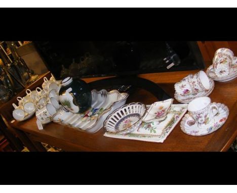 Twelve Wedgwood 'Wild Strawberry' coffee cups and saucers, jug and sugar bowl, together with other ceramic ware 