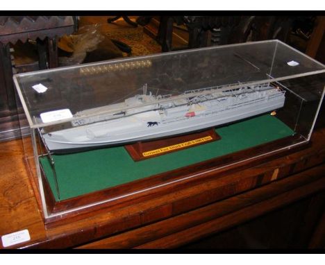 A model of a German Fast Attack craft in Perspex case