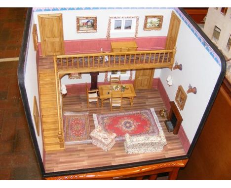 A model room with staircase and furniture CONDITION REPORTas per images
