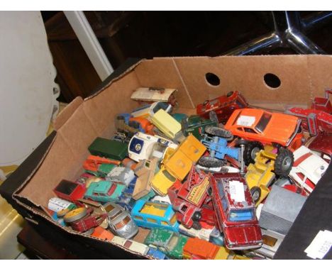 A collection of model die cast vehicles - Dinky, Corgi, Matchbox, etc. 