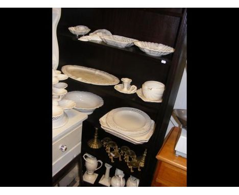 Selection of Royal Creamware, including oyster stand, together with other ceramic ware  