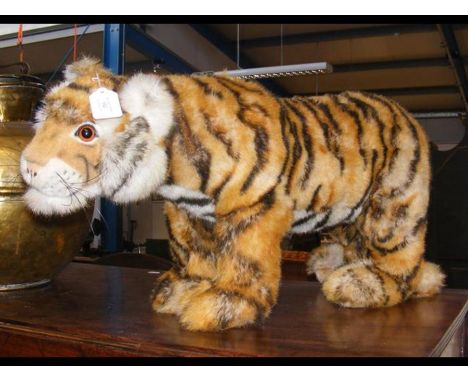 A Steiff Tiger Cub with button to left ear and glass eyes - 66cm long 