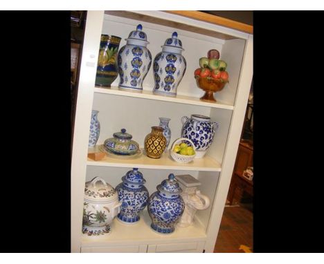 A Portmeirion 'Botanic Garden' pattern tureen and cover, together with various vases and other collectable ornaments - on thr