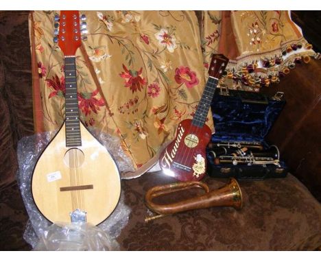 A mandolin, clarinet, bugle etc